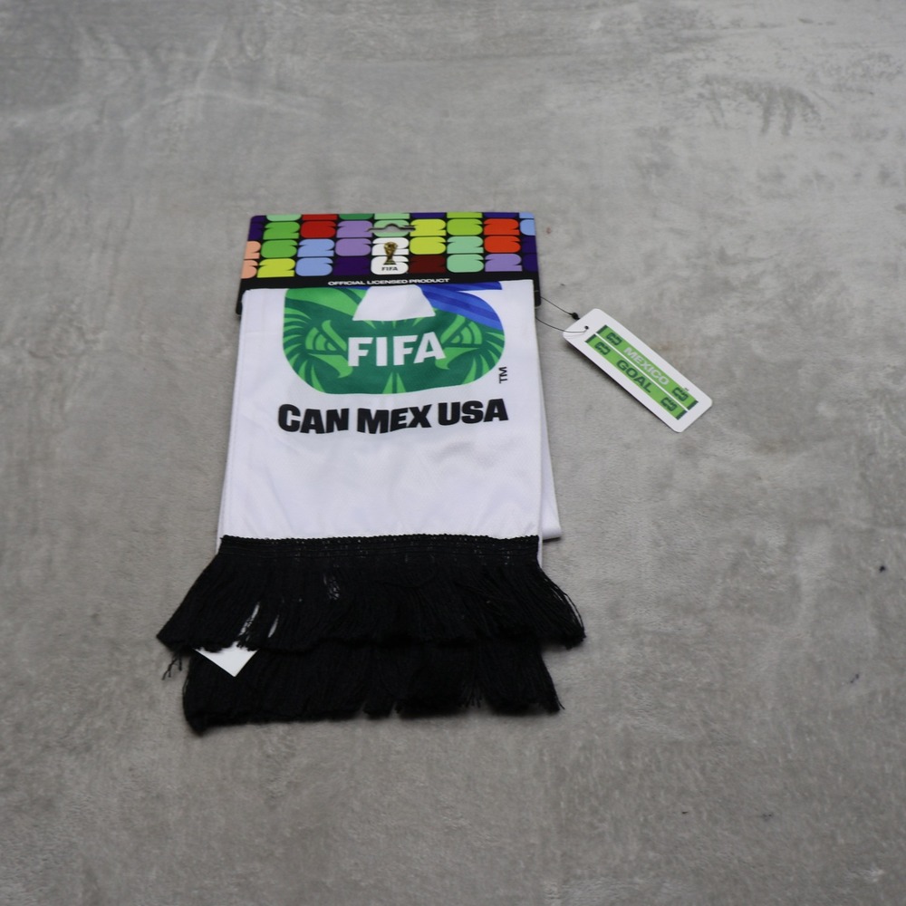 FIFA Scarf Unisex One Size White World Cup 2026 Fringed Festival Fan Gear NEW